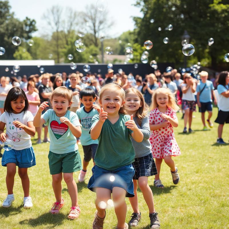 School fun day with bubbles